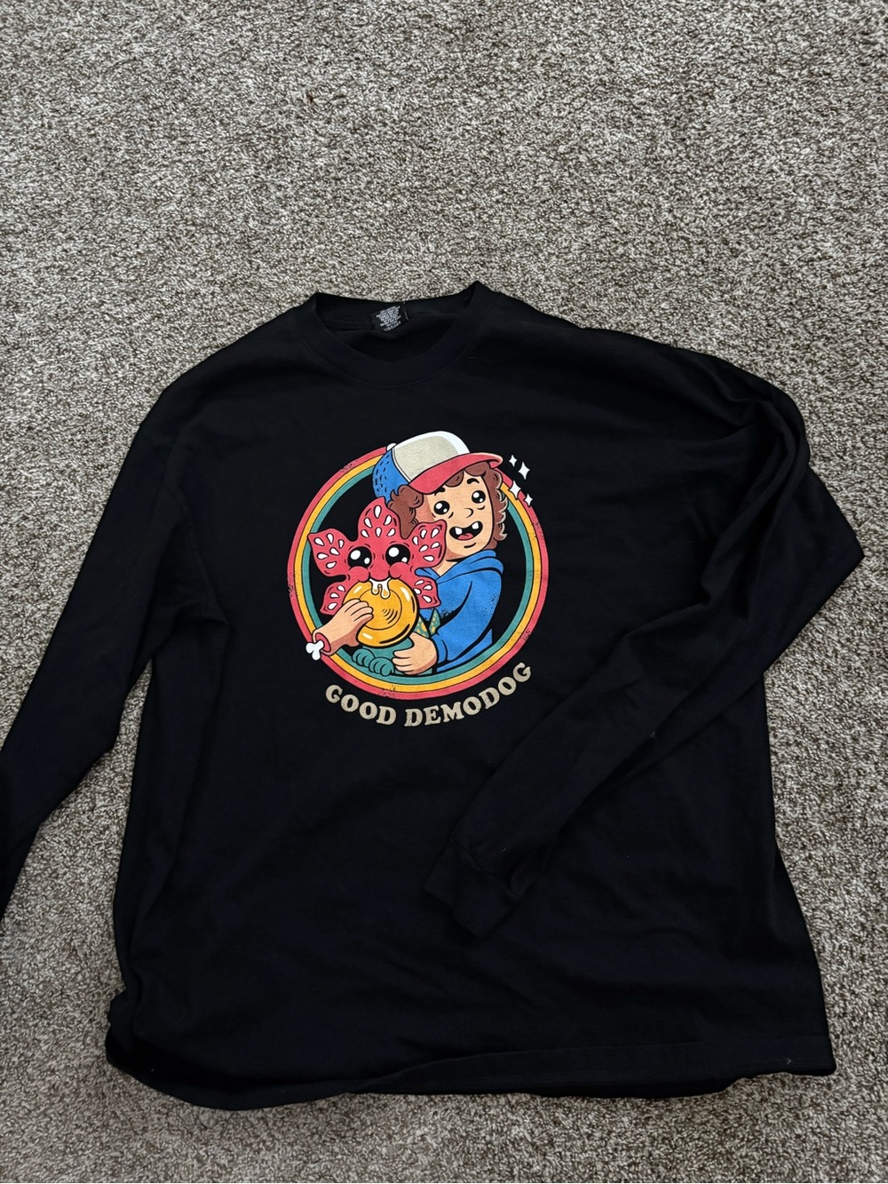 Dumbgood Good Demodog Graphic mens Long-Sleeve Tee stranger things